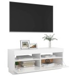 vidaXL Comodă TV cu lumini LED, alb extralucios, 100x35x40 cm vidaXL Comodă TV cu lumini LED, alb extralucios, 100x35x40 cm