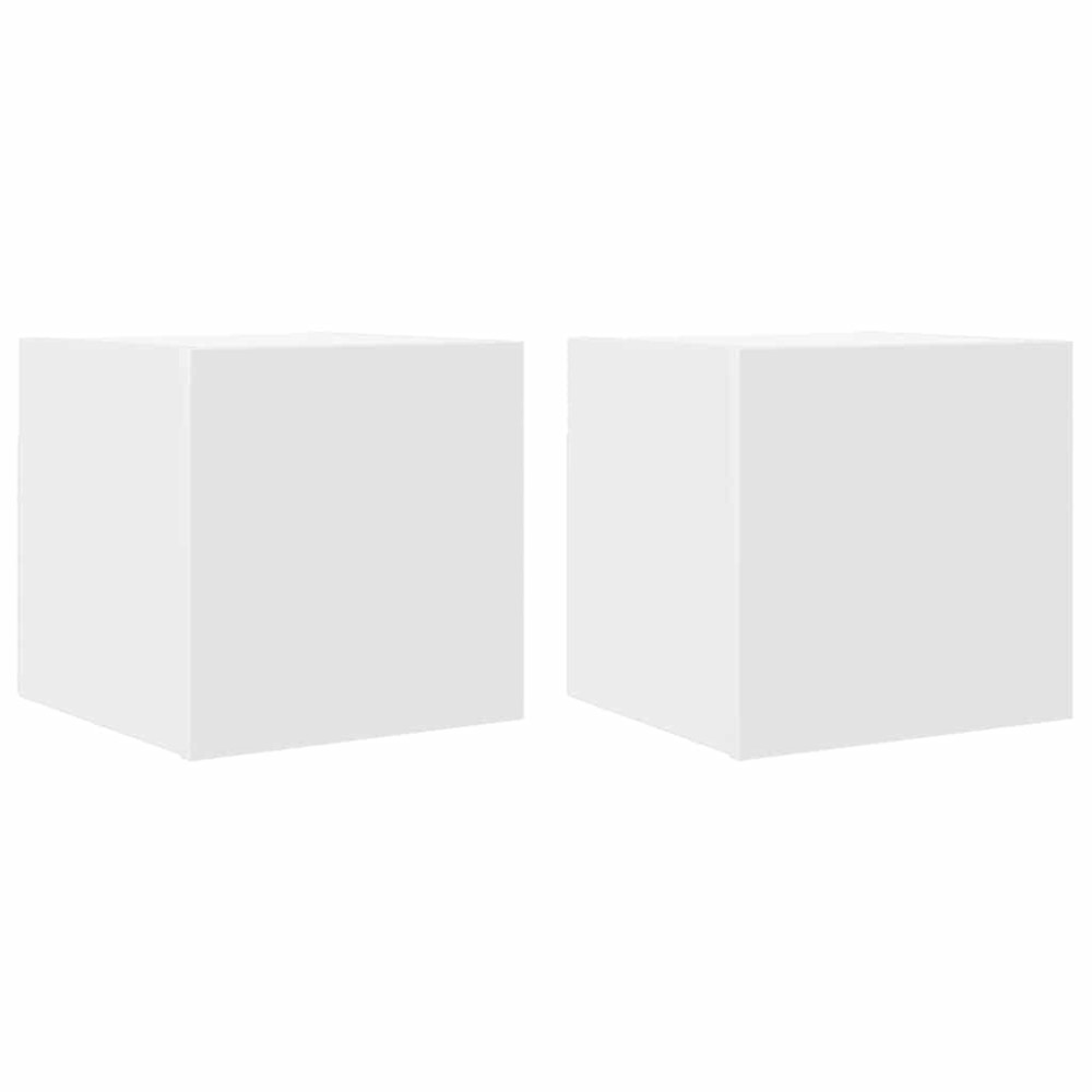 vidaXL Dulapuri TV montate pe perete, 2 buc., alb, 30,5x30x30 cm