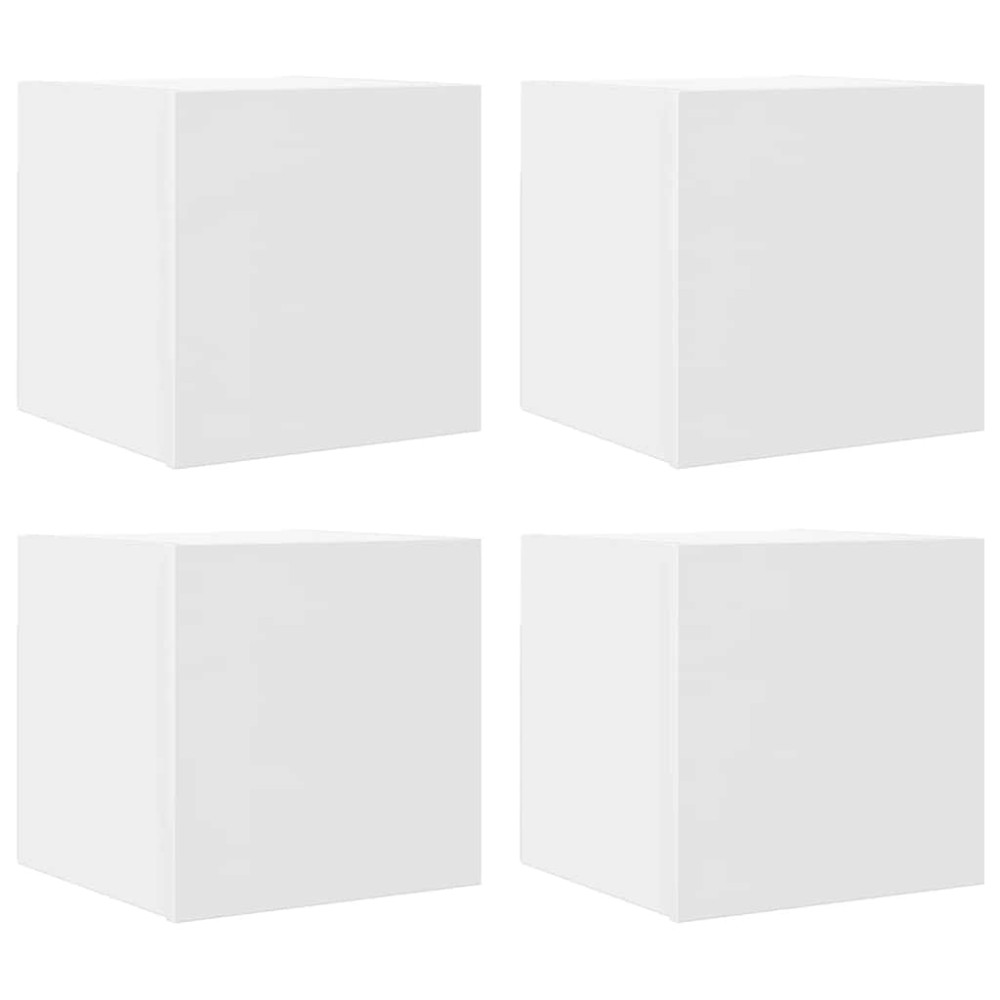 vidaXL Dulapuri TV montaj pe perete, 4 buc., alb, 30,5x30x30 cm