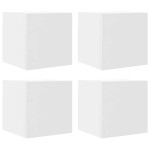 vidaXL Dulapuri TV montaj pe perete, 4 buc., alb, 30,5x30x30 cm
