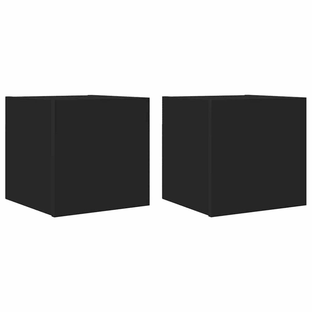 vidaXL Dulapuri TV montaj pe perete, 2 buc., negru, 30,5x30x30 cm