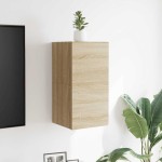 vidaXL Dulapuri TV montaj pe perete 2 buc. stejar sonoma 30,5x30x30 cm
