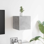 vidaXL Dulap TV montaj pe perete, gri beton, 30,5x30x30 cm