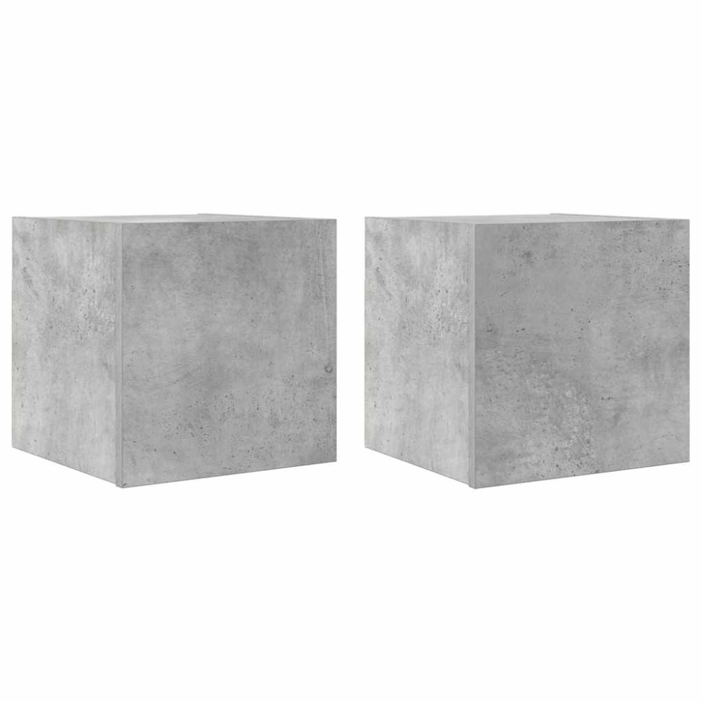 vidaXL Dulapuri TV montaj pe perete, 2 buc., gri beton, 30,5x30x30 cm
