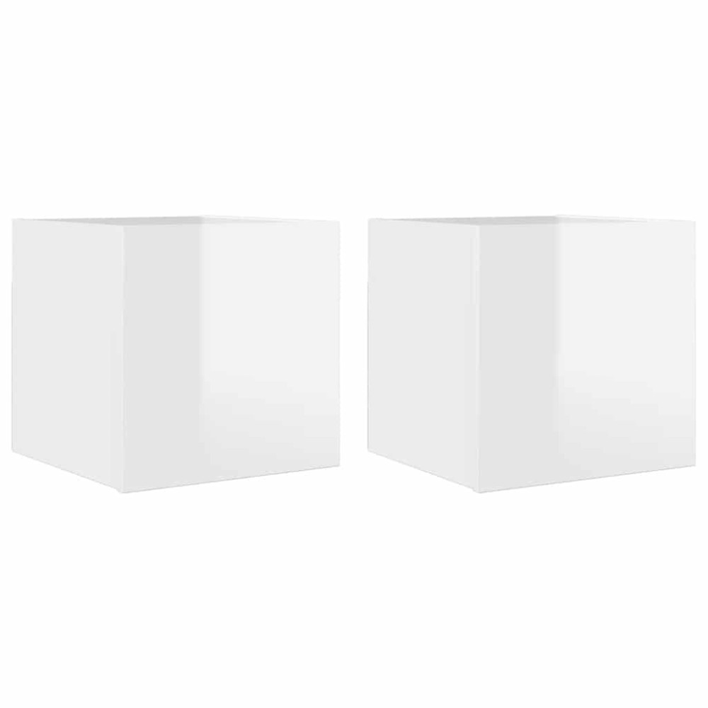 vidaXL Dulapuri TV suspendate, 2 buc., alb extralucios, 30,5x30x30 cm