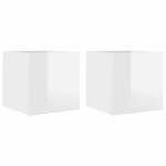 vidaXL Dulapuri TV suspendate, 2 buc., alb extralucios, 30,5x30x30 cm