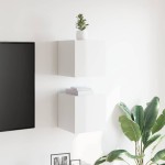 vidaXL Dulapuri TV suspendate, 2 buc., alb extralucios, 30,5x30x30 cm