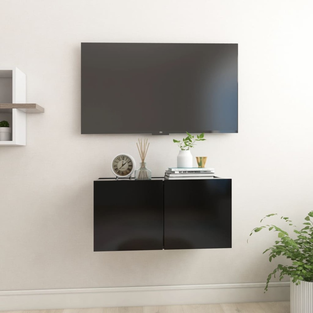 vidaXL Dulapuri TV suspendate, negru, 60x30x30 cm