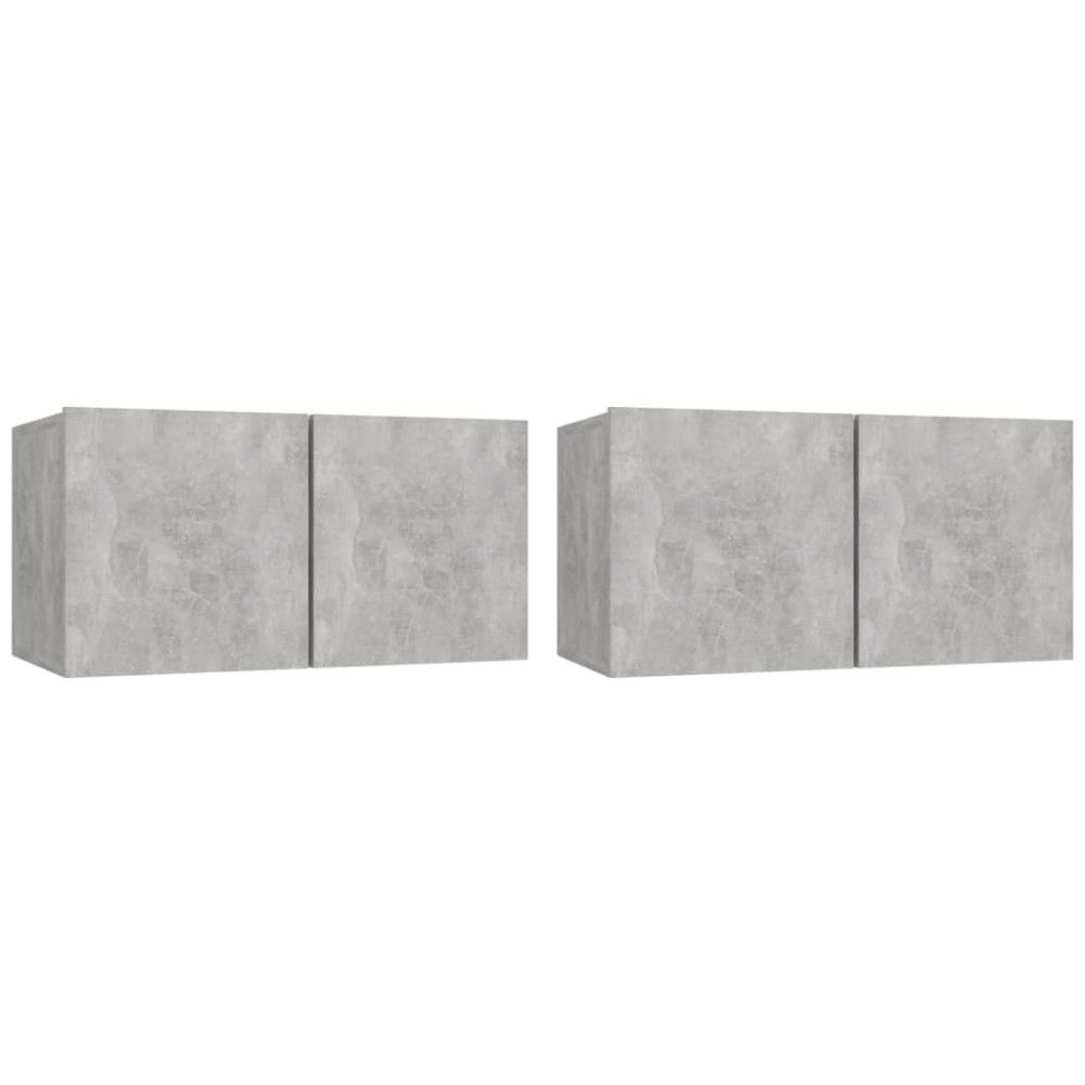 vidaXL Dulapuri TV suspendate, 2 buc., gri beton, 60x30x30 cm