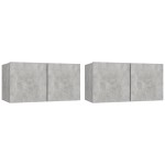 vidaXL Dulapuri TV suspendate, 2 buc., gri beton, 60x30x30 cm