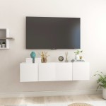 vidaXL Dulapuri TV suspendate 2 buc. alb extralucios 60x30x30 cm vidaXL Dulapuri TV suspendate 2 buc. alb extralucios 60x30x30 cm