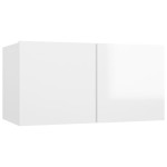 vidaXL Dulapuri TV suspendate 2 buc. alb extralucios 60x30x30 cm vidaXL Dulapuri TV suspendate 2 buc. alb extralucios 60x30x30 cm