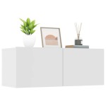 vidaXL Comode TV, 2 buc., alb, 80x30x30 cm, lemn prelucrat