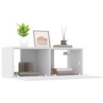vidaXL Comode TV, 2 buc., alb, 80x30x30 cm, lemn prelucrat