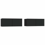 vidaXL Comode TV, 2 buc., negru, 80x30x30 cm, lemn compozit