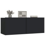 vidaXL Comode TV, 2 buc., negru, 80x30x30 cm, lemn compozit