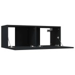 vidaXL Comode TV, 2 buc., negru, 80x30x30 cm, lemn compozit