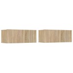 vidaXL Comode TV, 2 buc., stejar sonoma, 80x30x30 cm, lemn compozit