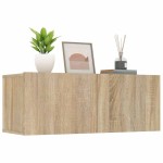 vidaXL Comode TV, 2 buc., stejar sonoma, 80x30x30 cm, lemn compozit