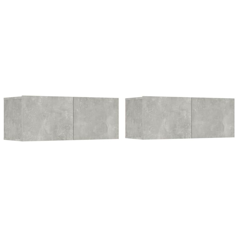 vidaXL Comode TV, 2 buc., gri beton, 80x30x30 cm, lemn compozit