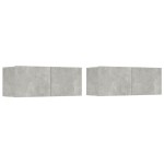 vidaXL Comode TV, 2 buc., gri beton, 80x30x30 cm, lemn compozit