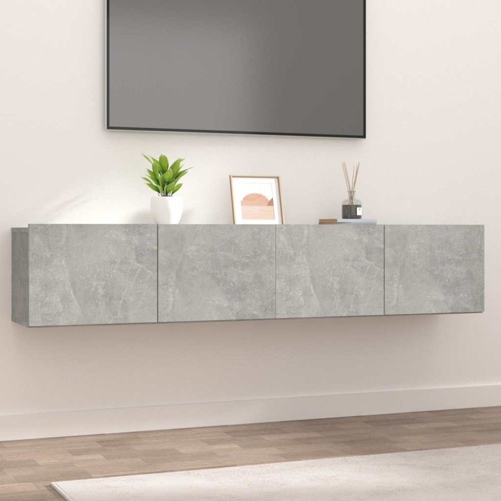 vidaXL Comode TV, 2 buc., gri beton, 80x30x30 cm, lemn compozit