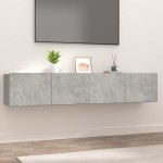 vidaXL Comode TV, 2 buc., gri beton, 80x30x30 cm, lemn compozit