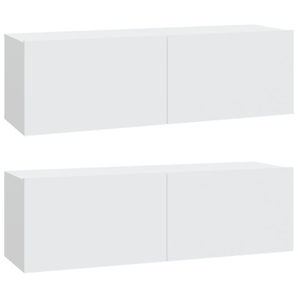 vidaXL Dulapuri TV de perete 2 buc. alb 100x30x30 cm lemn compozit