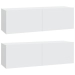 vidaXL Dulapuri TV de perete 2 buc. alb 100x30x30 cm lemn compozit