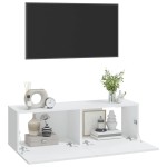 vidaXL Dulapuri TV de perete 2 buc. alb 100x30x30 cm lemn compozit