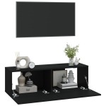 vidaXL Dulapuri TV de perete 2 buc. negru 100x30x30 cm lemn compozit