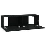 vidaXL Dulapuri TV de perete 2 buc. negru 100x30x30 cm lemn compozit