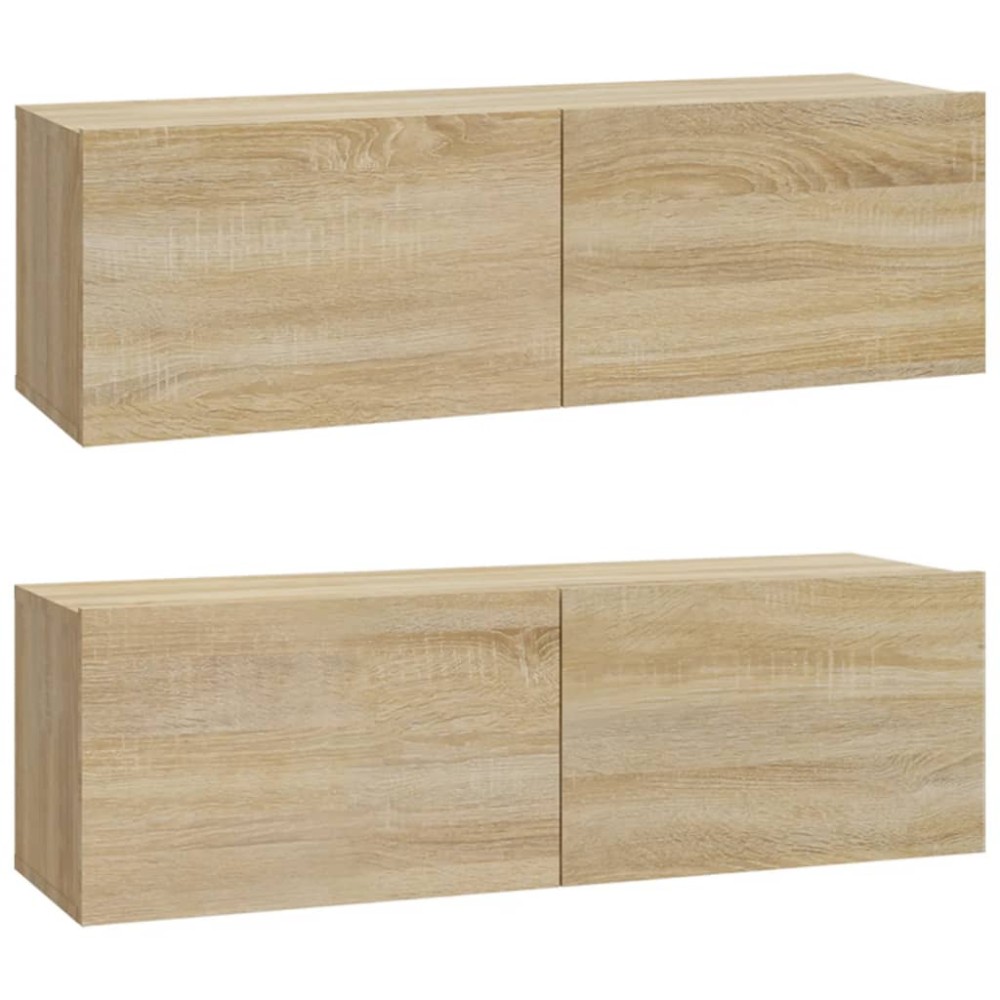 vidaXL Dulapuri TV de perete 2 buc. stejar 100x30x30 cm lemn compozit