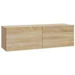 vidaXL Dulapuri TV de perete 2 buc. stejar 100x30x30 cm lemn compozit