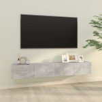 vidaXL Dulapuri TV perete 2 buc. gri beton 100x30x30 cm lemn compozit vidaXL Dulapuri TV perete 2 buc. gri beton 100x30x30 cm lemn compozit