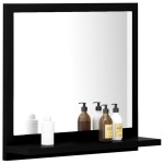 vidaXL Oglindă de baie, negru, 40 x 10,5 x 37 cm, PAL