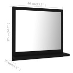 vidaXL Oglindă de baie, negru, 40 x 10,5 x 37 cm, PAL