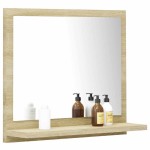 vidaXL Oglindă de baie, stejar sonoma, 40 x 10,5 x 37 cm, PAL