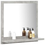 vidaXL Oglindă de baie, gri beton, 40 x 10,5 x 37 cm, PAL