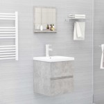 vidaXL Oglindă de baie, gri beton, 40 x 10,5 x 37 cm, PAL
