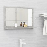 vidaXL Dulap de baie cu oglindă, gri beton, 60 x 10,5 x 37 cm, PAL vidaXL Dulap de baie cu oglindă, gri beton, 60 x 10,5 x 37 cm, PAL