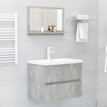 vidaXL Dulap de baie cu oglindă, gri beton, 60 x 10,5 x 37 cm, PAL vidaXL Dulap de baie cu oglindă, gri beton, 60 x 10,5 x 37 cm, PAL