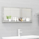 vidaXL Dulap de baie cu oglindă, gri beton, 90 x 10,5 x 37 cm, PAL vidaXL Dulap de baie cu oglindă, gri beton, 90 x 10,5 x 37 cm, PAL