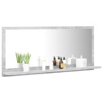 vidaXL Dulap de baie cu oglindă, gri beton, 90 x 10,5 x 37 cm, PAL vidaXL Dulap de baie cu oglindă, gri beton, 90 x 10,5 x 37 cm, PAL