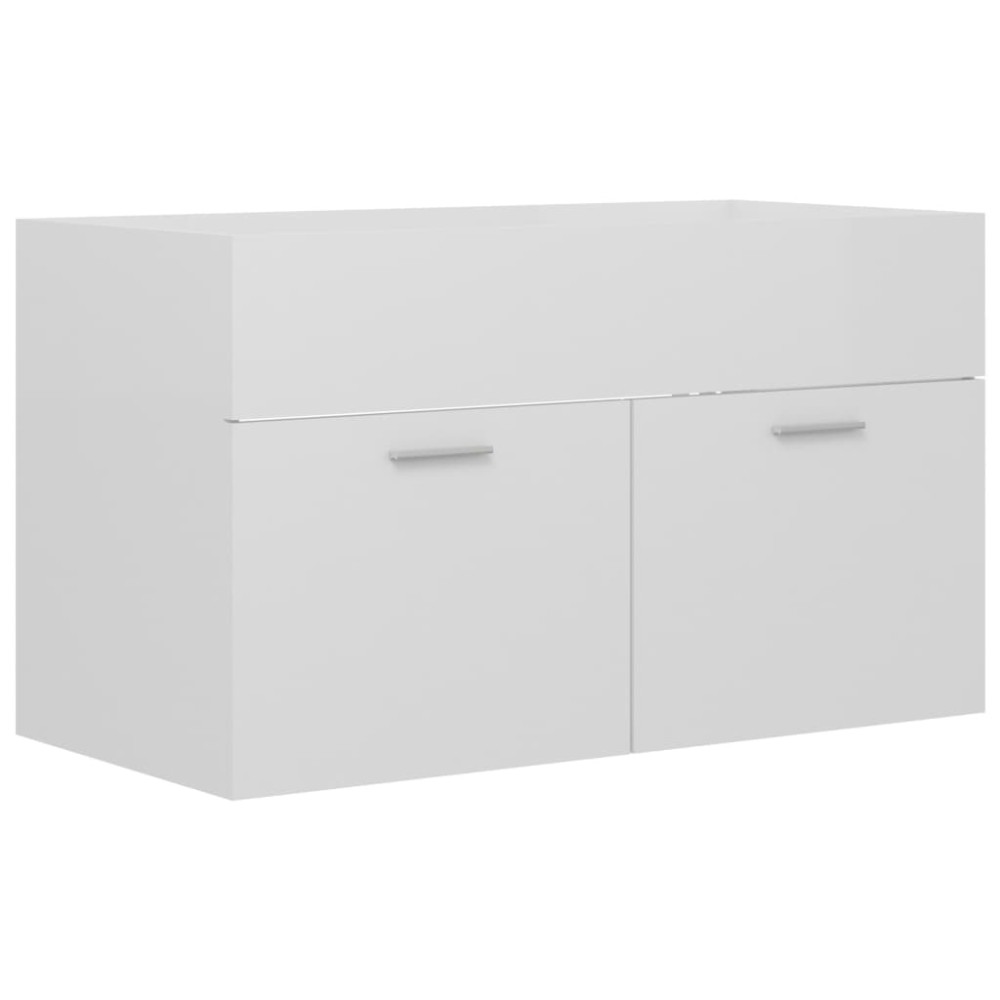 vidaXL Dulap de chiuvetă, alb extralucios, 80x38,5x46 cm, PAL