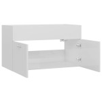 vidaXL Dulap de chiuvetă, alb extralucios, 80x38,5x46 cm, PAL vidaXL Dulap de chiuvetă, alb extralucios, 80x38,5x46 cm, PAL