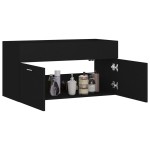 vidaXL Dulap de chiuvetă, negru, 90x38,5x46 cm, PAL vidaXL Dulap de chiuvetă, negru, 90x38,5x46 cm, PAL
