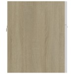 vidaXL Dulap de chiuvetă, alb și stejar Sonoma, 90x38,5x46 cm, PAL vidaXL Dulap de chiuvetă, alb și stejar Sonoma, 90x38,5x46 cm, PAL