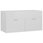 vidaXL Dulap de chiuvetă, alb extralucios, 90x38,5x46 cm, PAL vidaXL Dulap de chiuvetă, alb extralucios, 90x38,5x46 cm, PAL