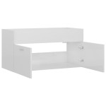 vidaXL Dulap de chiuvetă, alb extralucios, 90x38,5x46 cm, PAL vidaXL Dulap de chiuvetă, alb extralucios, 90x38,5x46 cm, PAL